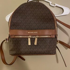 Michael Kors Dark Brown Logo Backpack